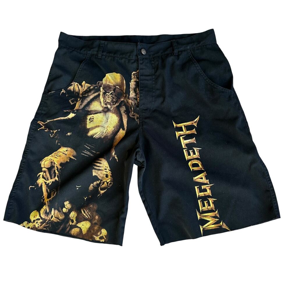 Megadeath Vic Rattlehead Skull Cutoff Shorts Mens 34